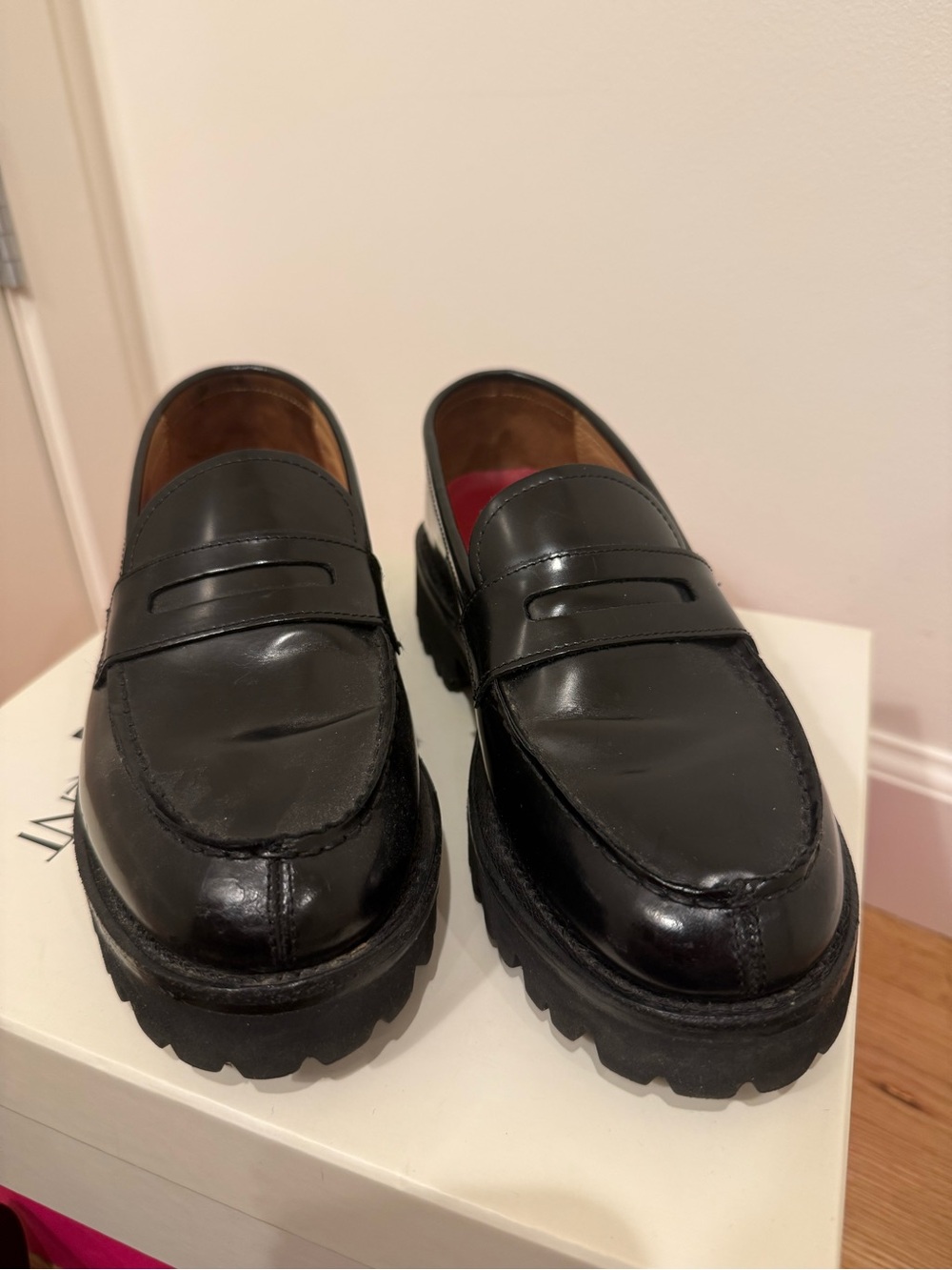 Grenson Black Patent Leather Penny Loafers | Size 37
